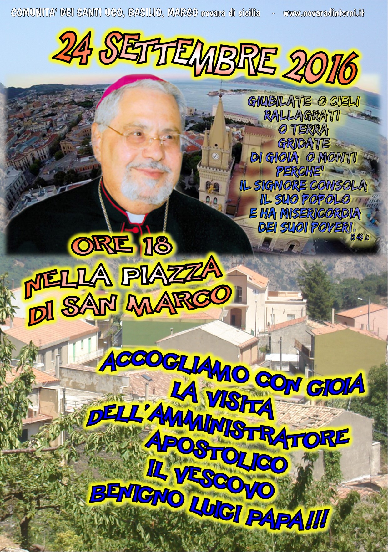 LA VISITA DELL’AMMINISTRATORE APOSTOLICO IL VESCOVO BENIGNO LUIGI PAPA!!!